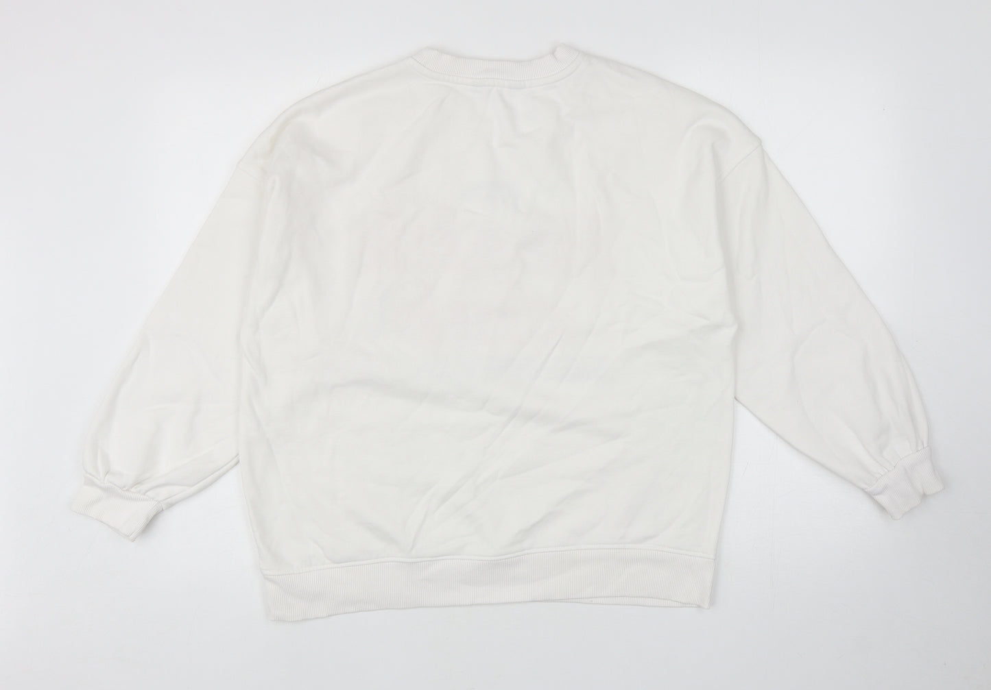 F&F Womens White Cotton Pullover Sweatshirt Size 10 Pullover - Health Club