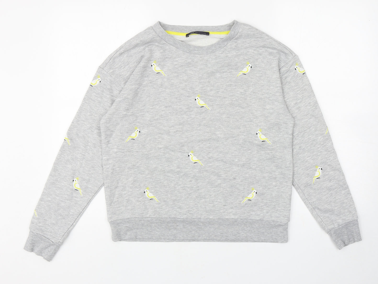 Marks and Spencer Womens Grey Cotton Pullover Sweatshirt Size 12 Pullover - Parrots