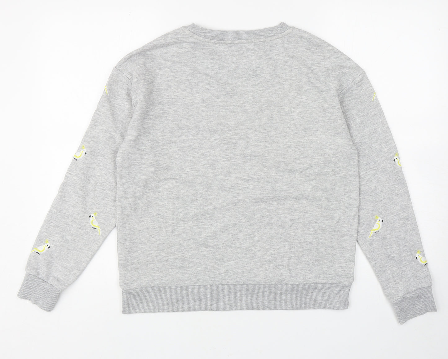 Marks and Spencer Womens Grey Cotton Pullover Sweatshirt Size 12 Pullover - Parrots