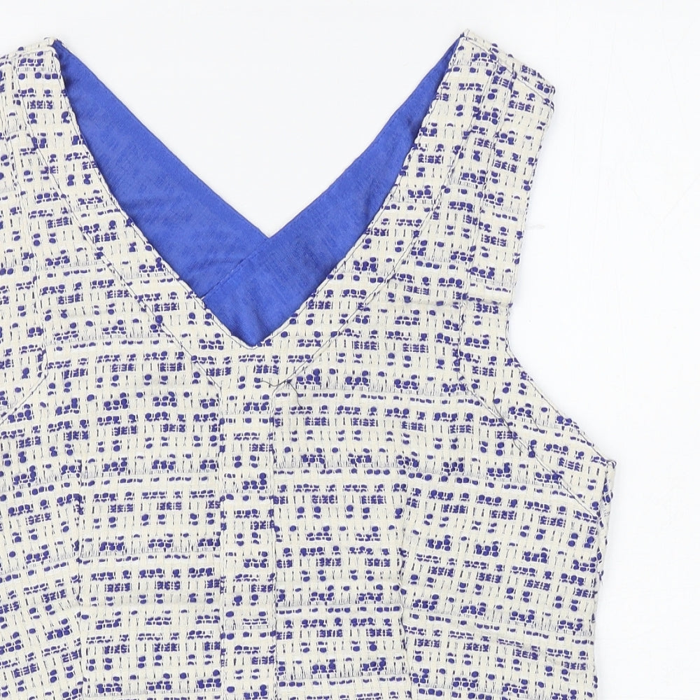 Drole De Copine Womens Blue Polyester Cropped Tank Size L V-Neck