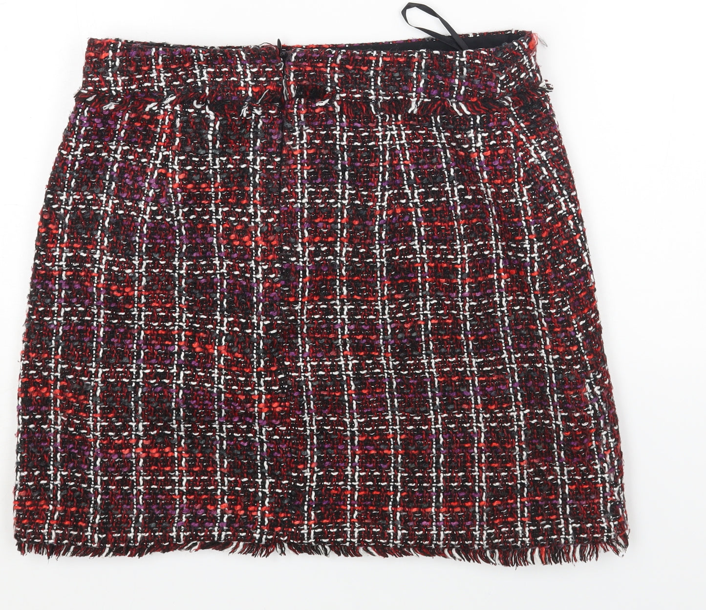 Warehouse Womens Multicoloured Plaid Polyester Mini Skirt Size 12 Zip