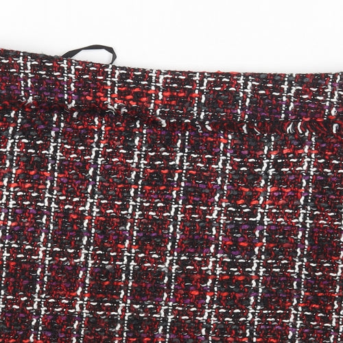 Warehouse Womens Multicoloured Plaid Polyester Mini Skirt Size 12 Zip