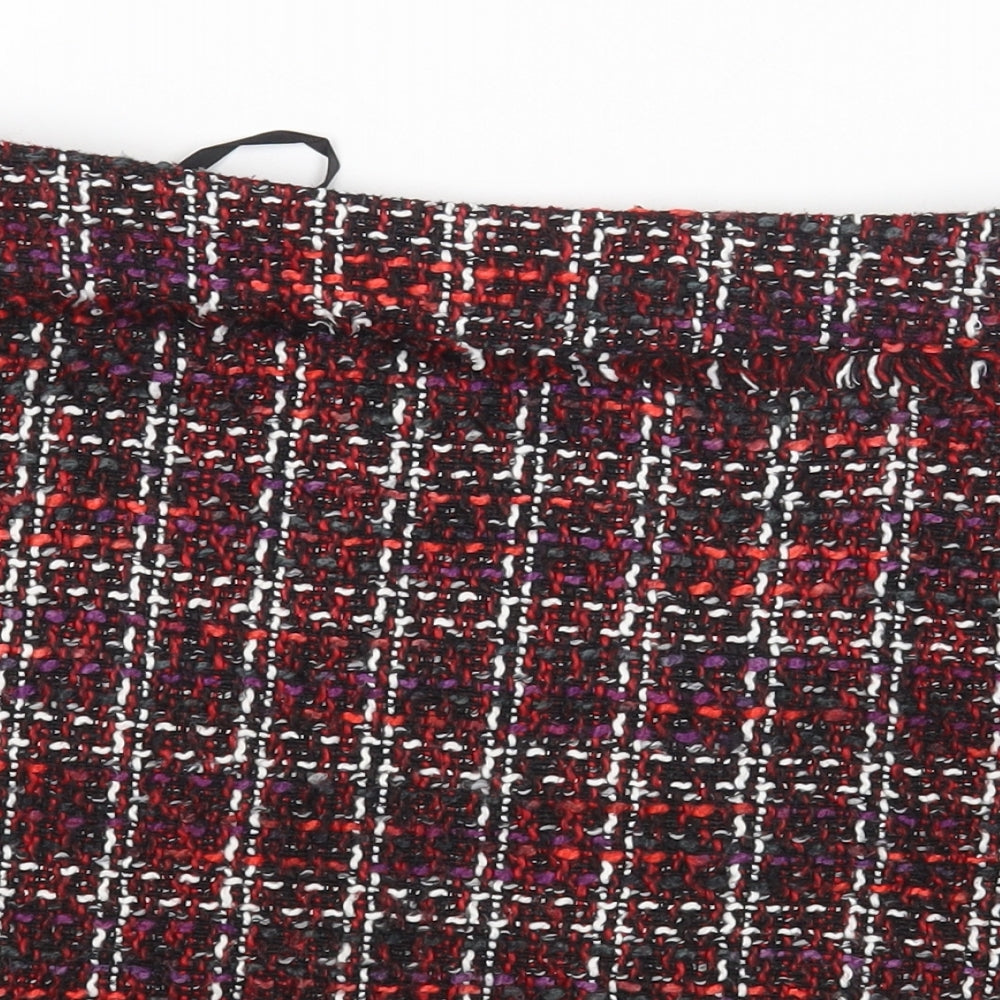 Warehouse Womens Multicoloured Plaid Polyester Mini Skirt Size 12 Zip