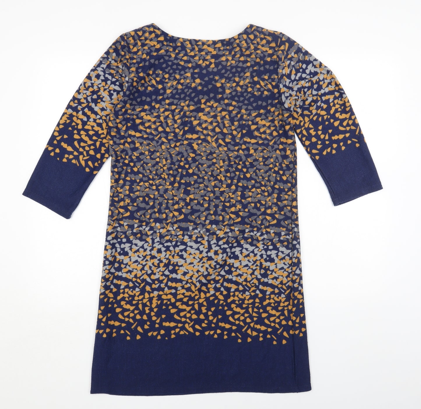 Epilogue Womens Blue Geometric Polyester A-Line Size 12 Round Neck Pullover