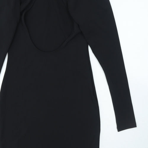 Zara Womens Black Polyester Mini Size S Round Neck Pullover