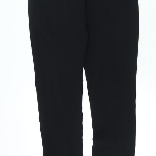 Zara Womens Black Polyester Trousers Size S L30 in Regular Zip