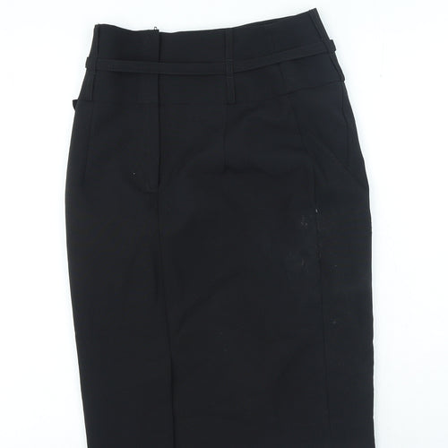 Atmosphere Womens Black Polyester Straight & Pencil Skirt Size 8 Zip - Belted