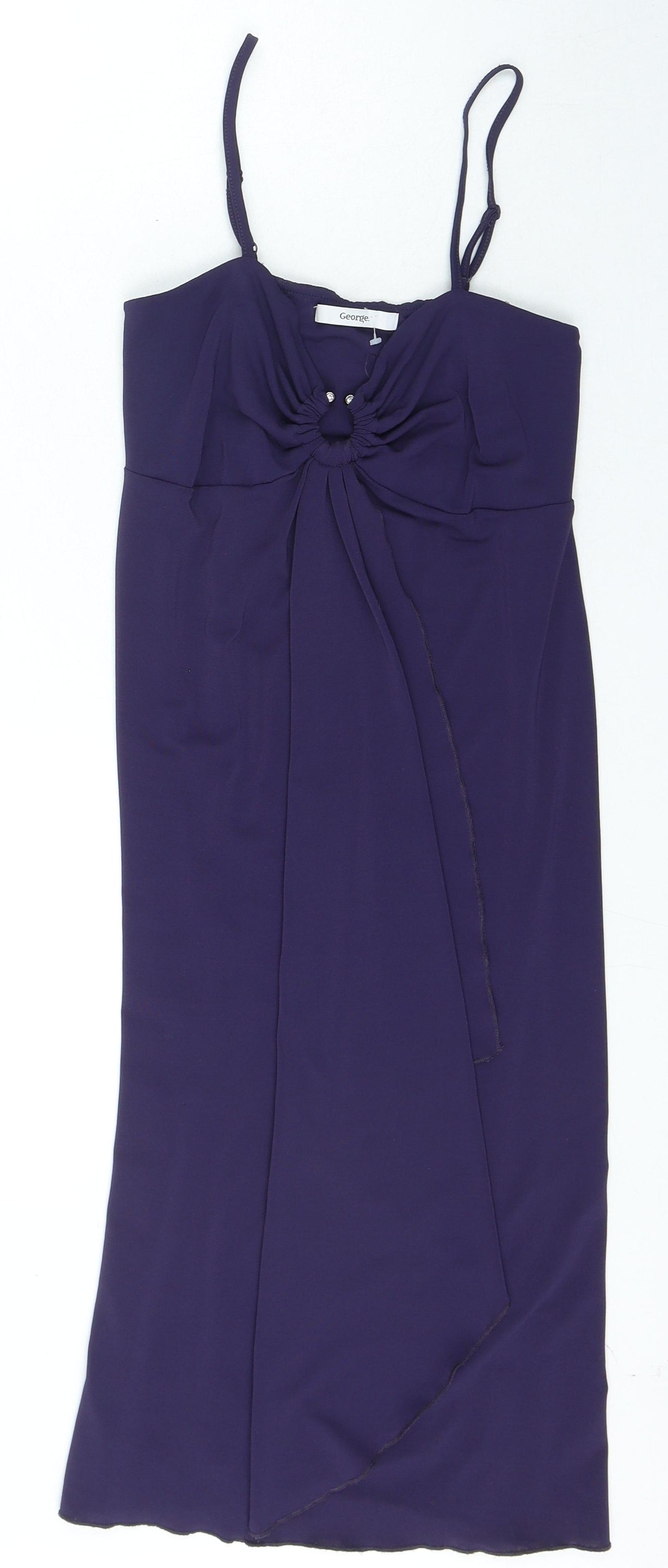 George Womens Blue Polyester A-Line Size 10 Round Neck Pullover