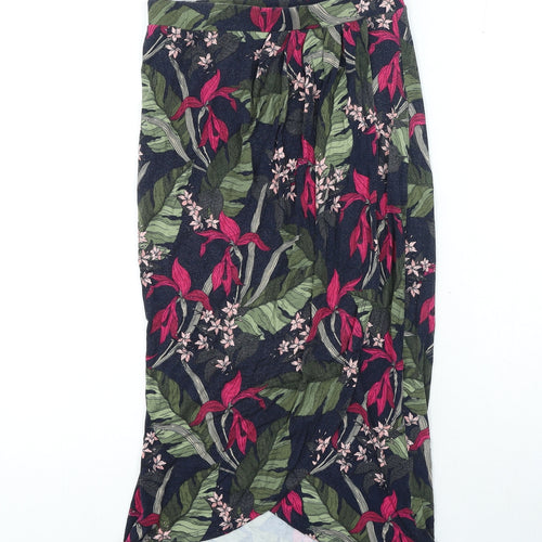 Oasis Womens Multicoloured Geometric Polyester Wrap Skirt Size XS