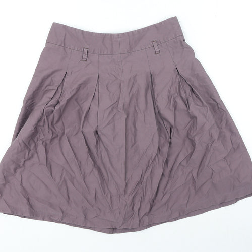 Zara Womens Purple Cotton A-Line Skirt Size M Tie