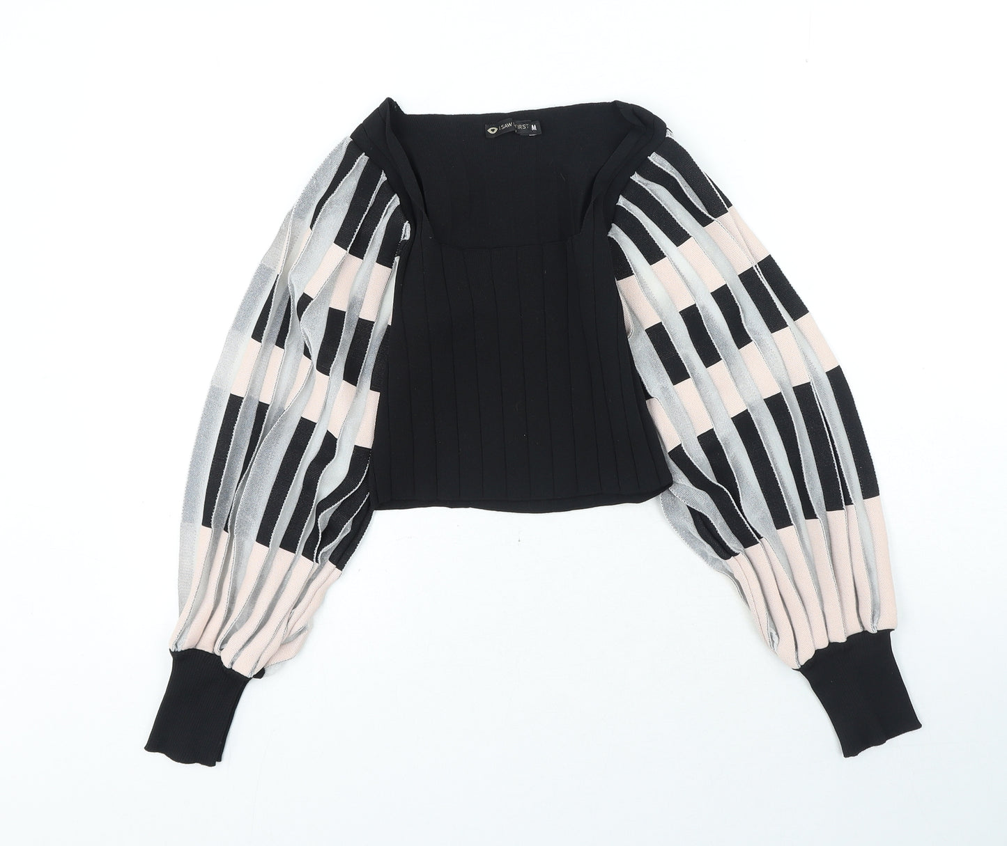 I SAW IT FIRST Womens Multicoloured Square Neck Geometric Polyester Pullover Jumper Size M