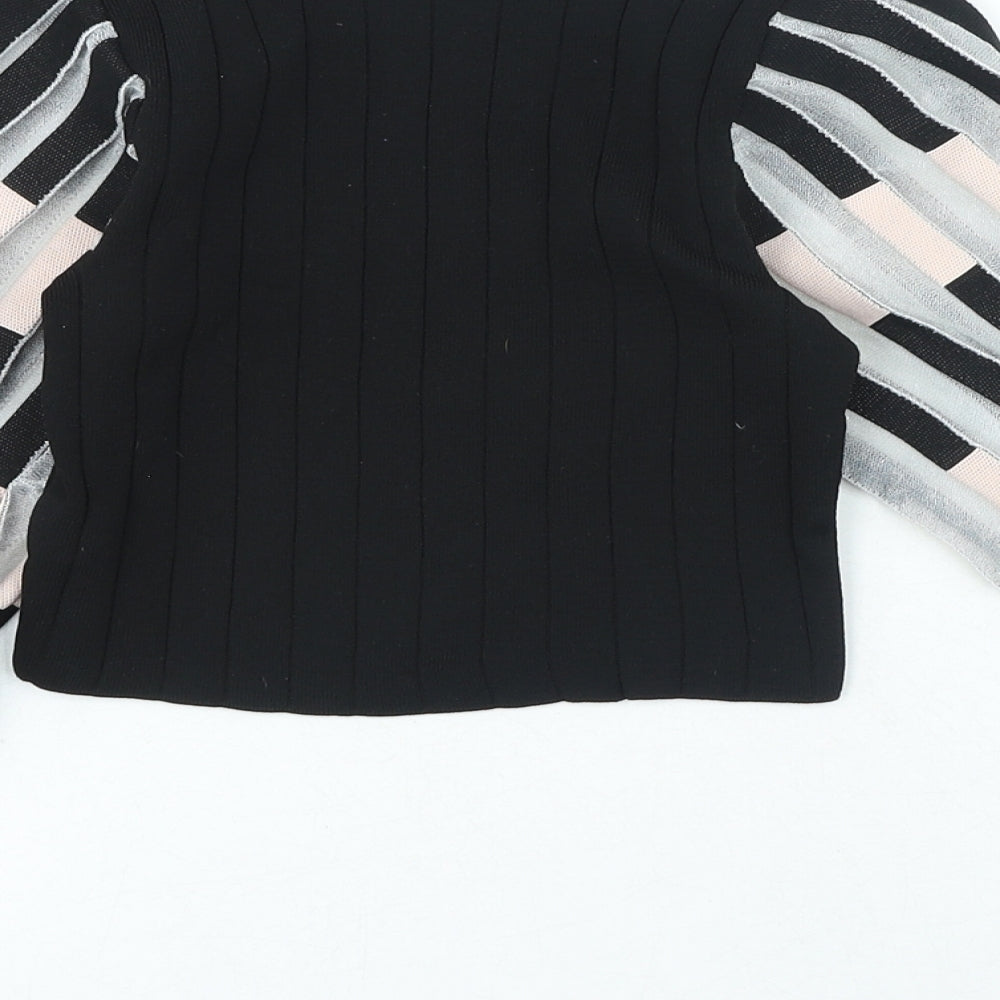 I SAW IT FIRST Womens Multicoloured Square Neck Geometric Polyester Pullover Jumper Size M