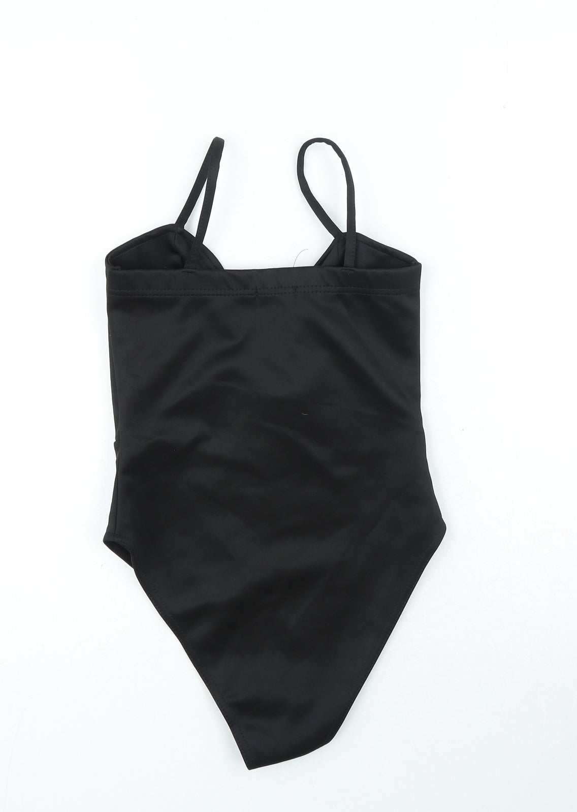 Boohoo Womens Black Polyester Bodysuit One-Piece Size 10 Snap