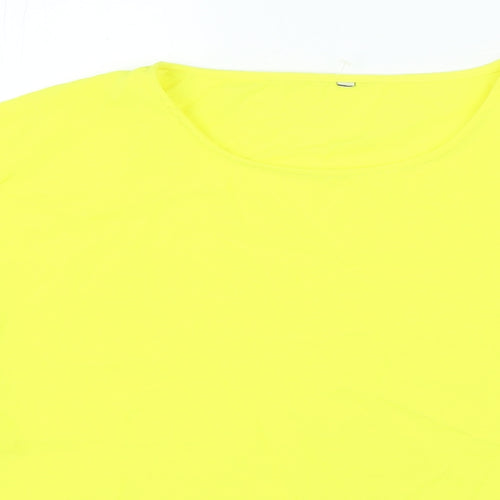 Stradivarius Womens Yellow Polyester Basic Blouse Size S Round Neck