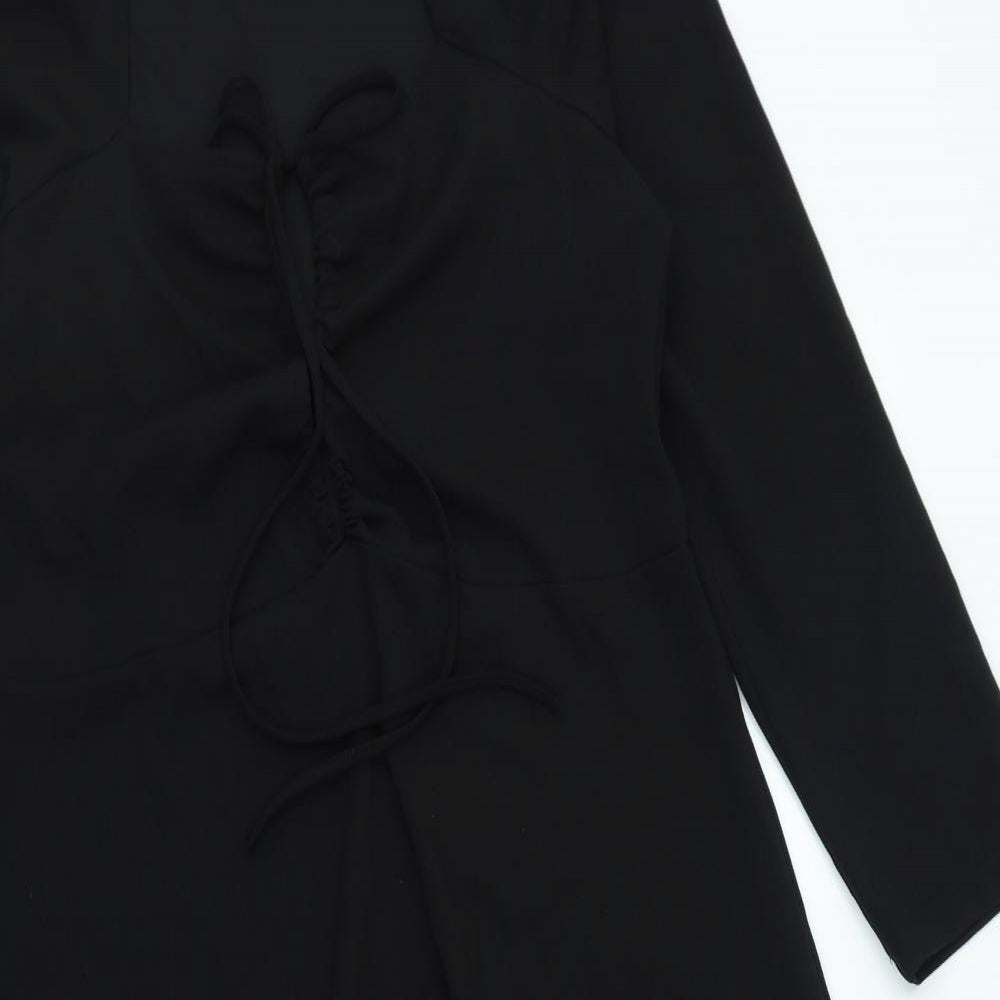 Zara Womens Black Polyester A-Line Size XL Round Neck Tie