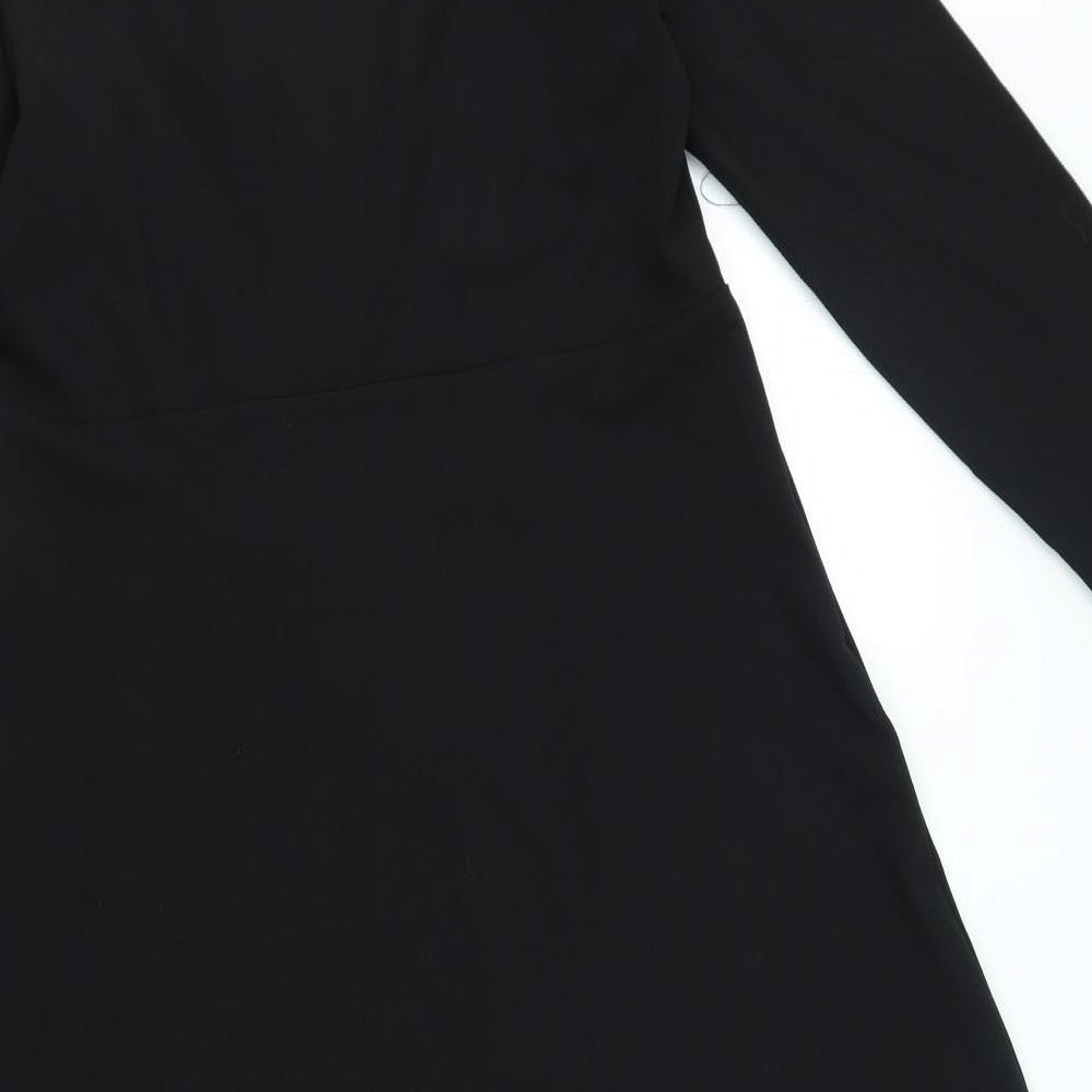 Zara Womens Black Polyester A-Line Size XL Round Neck Tie