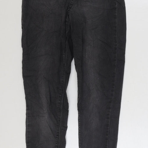 Denim & Co. Womens Black Cotton Straight Jeans Size 10 L27 in Regular Zip