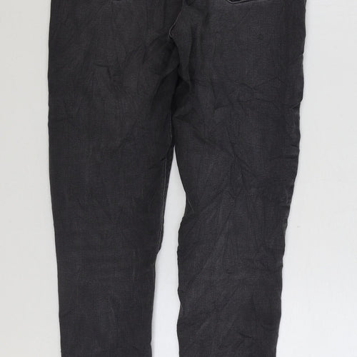 Denim & Co. Womens Black Cotton Straight Jeans Size 10 L27 in Regular Zip