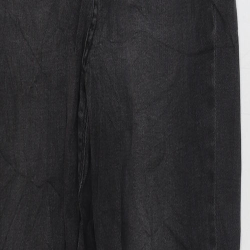Denim & Co. Womens Black Cotton Straight Jeans Size 10 L27 in Regular Zip