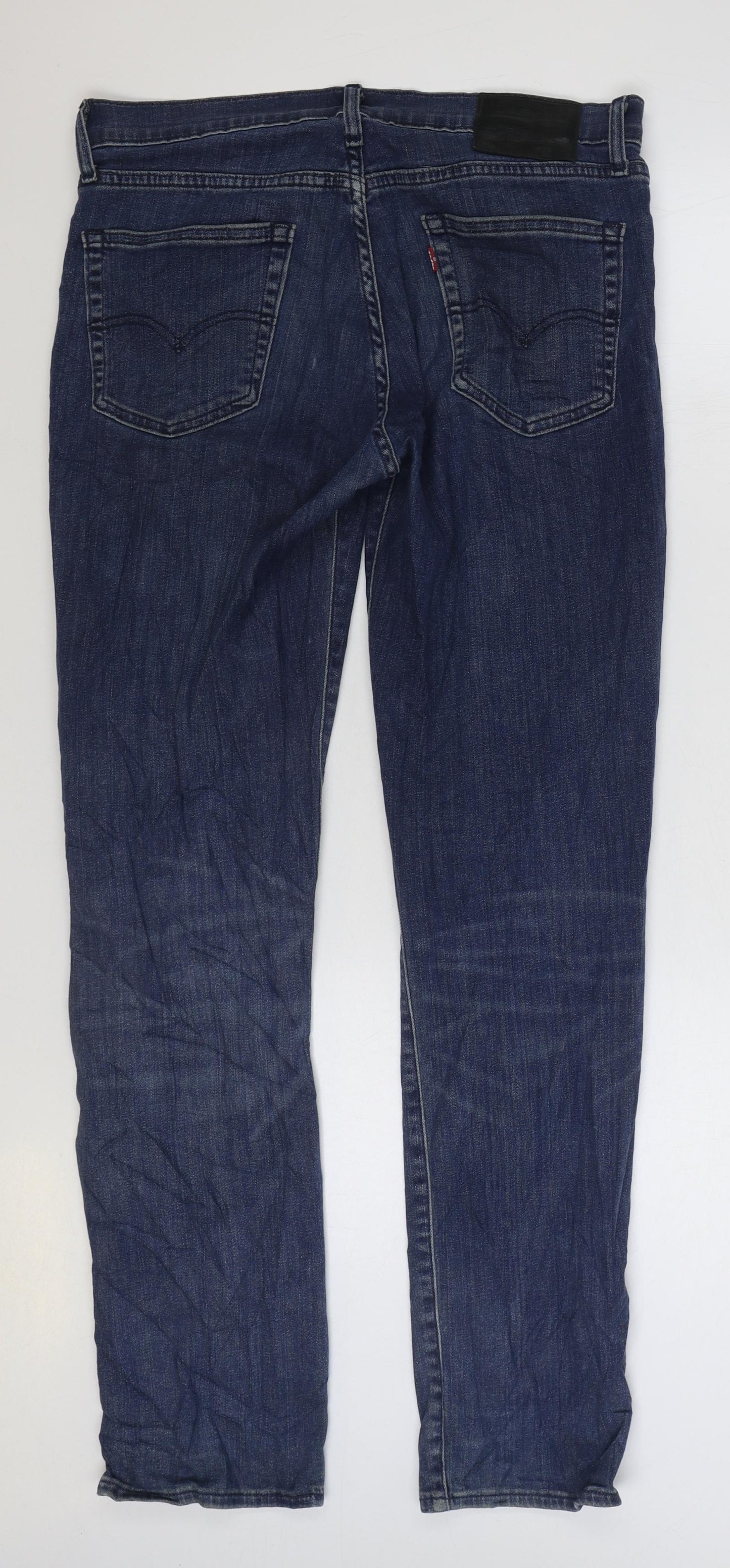 Levi's Mens Blue Cotton Straight Jeans Size 34 in L32 in Regular Zip