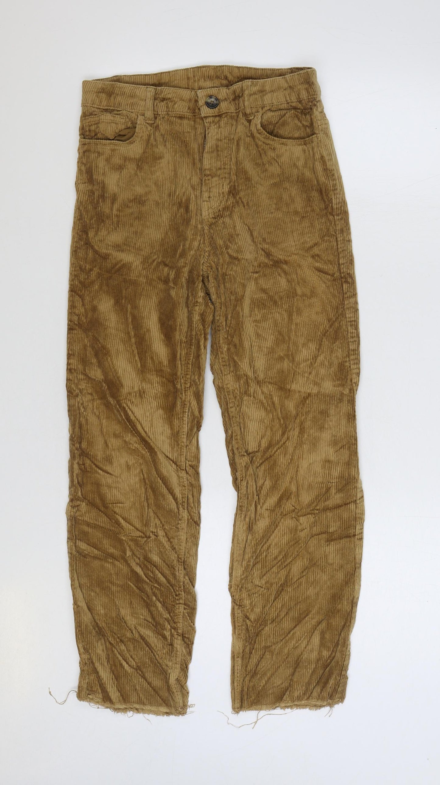 Divided by H&M Womens Brown Cotton Straight Jeans Size 10 L24 in Regular Zip