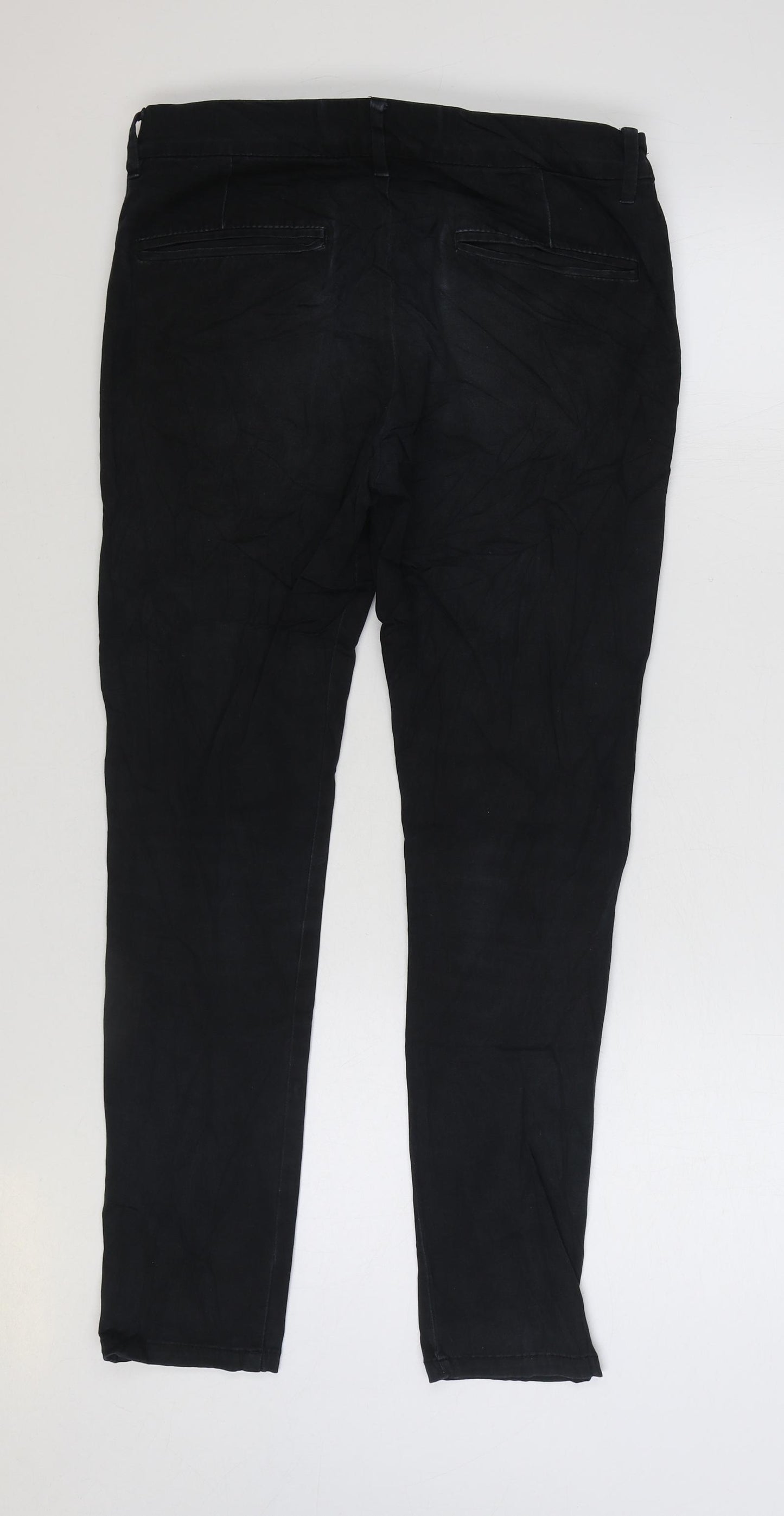 Topman Mens Black Cotton Skinny Jeans Size 30 in L30 in Regular Zip