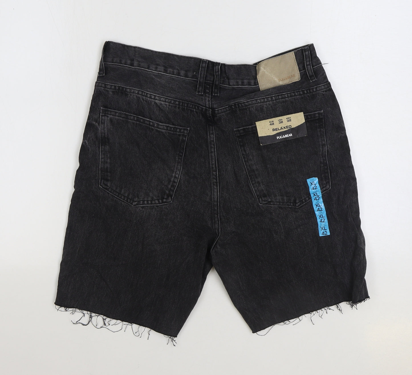 Pull&Bear Womens Black Cotton Bermuda Shorts Size 14 L7 in Regular Zip
