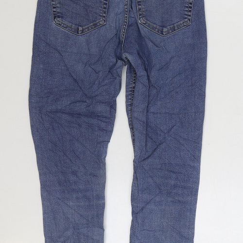 Topshop Mens Blue Cotton Skinny Jeans Size 28 in L30 in Regular Zip