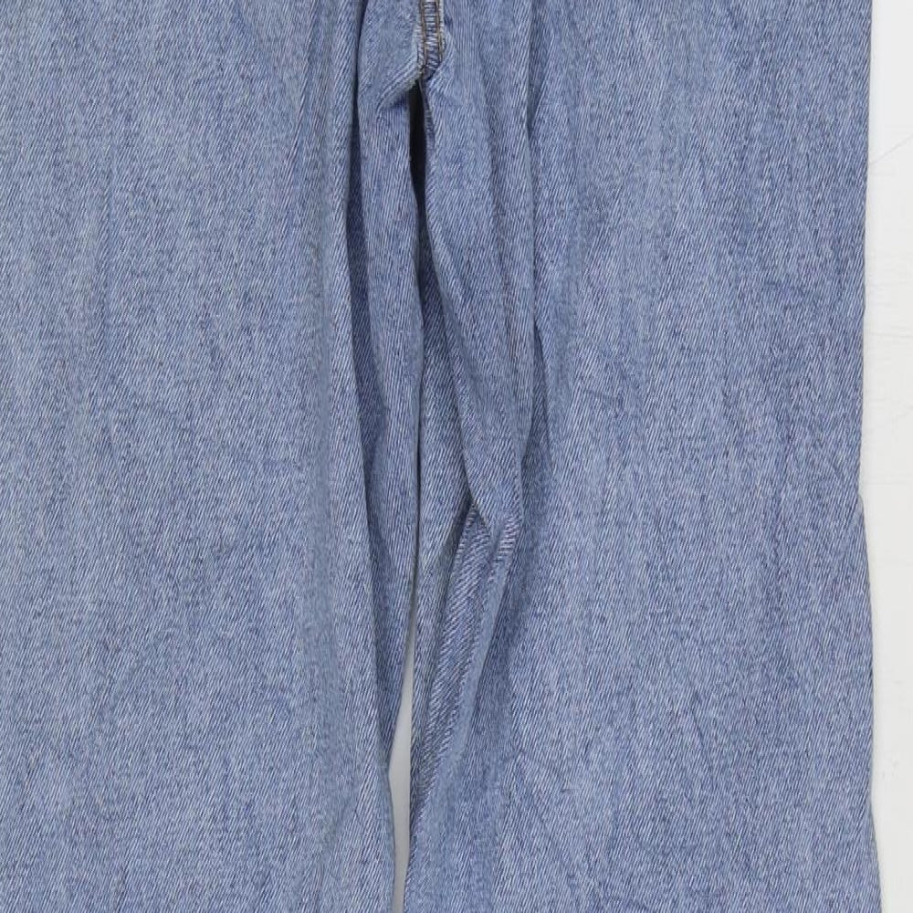 Marks and Spencer Mens Blue Cotton Straight Jeans Size 32 in L31 in Regular Zip