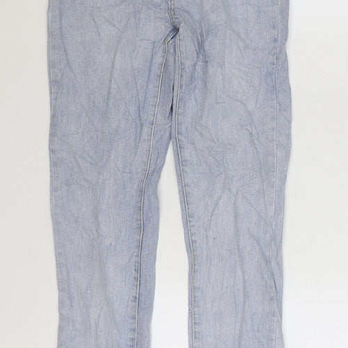 Missguided Womens Blue Cotton Skinny Jeans Size 6 L32 in Regular Zip