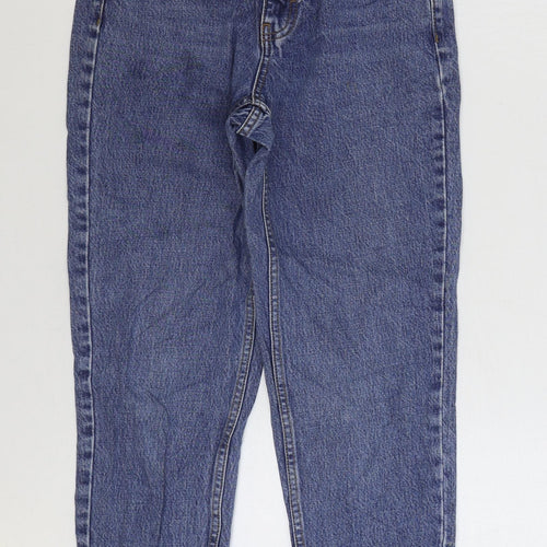 Topshop Womens Blue Cotton Mom Jeans Size 25 in L30 in Regular Zip