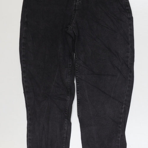 Denim & Co. Womens Black Cotton Straight Jeans Size 10 L27 in Regular Zip