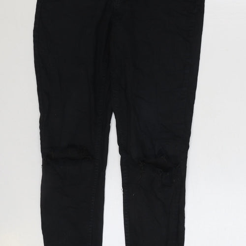New Look Womens Black Cotton Skinny Jeans Size 10 L27 in Regular Zip