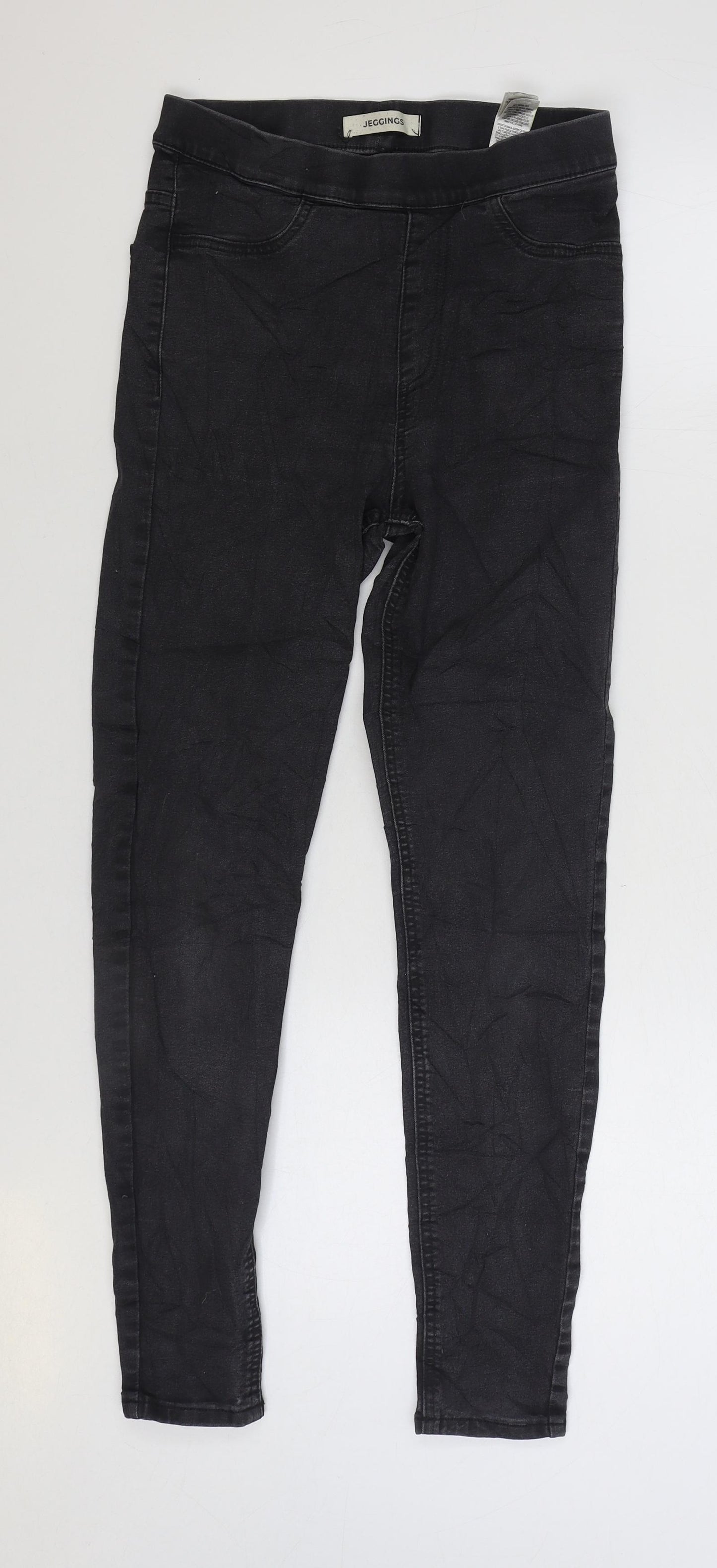 Marks and Spencer Womens Black Cotton Jegging Jeans Size 8 L27 in Regular Zip
