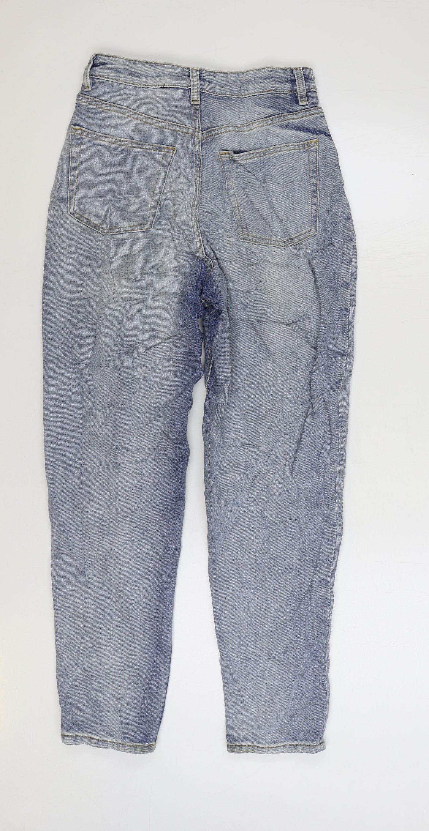 Divided by H&M Womens Blue Cotton Mom Jeans Size 8 L27 in Regular Zip