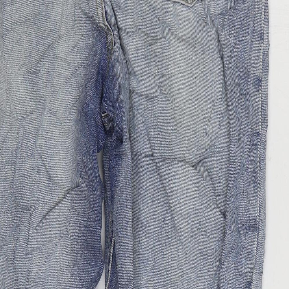 Divided by H&M Womens Blue Cotton Mom Jeans Size 8 L27 in Regular Zip