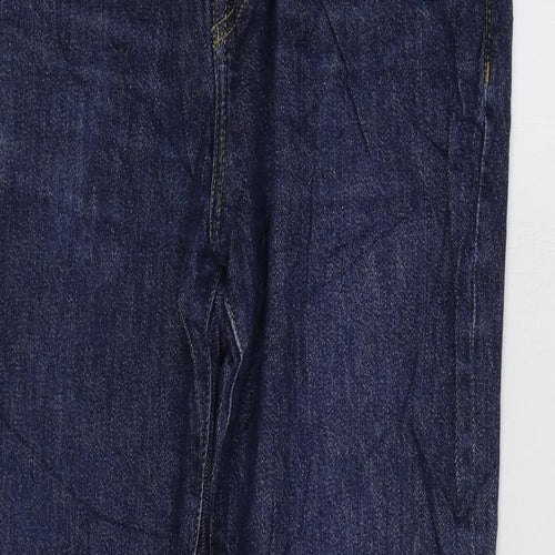 Marks and Spencer Womens Blue Cotton Skinny Jeans Size 32 in L34 in Regular Zip