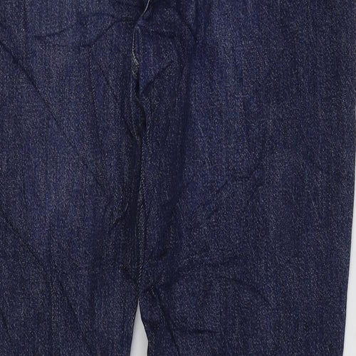 Marks and Spencer Womens Blue Cotton Skinny Jeans Size 32 in L34 in Regular Zip