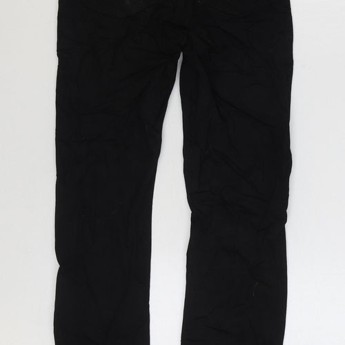 H&M Womens Black Cotton Straight Jeans Size 8 L30 in Regular Zip