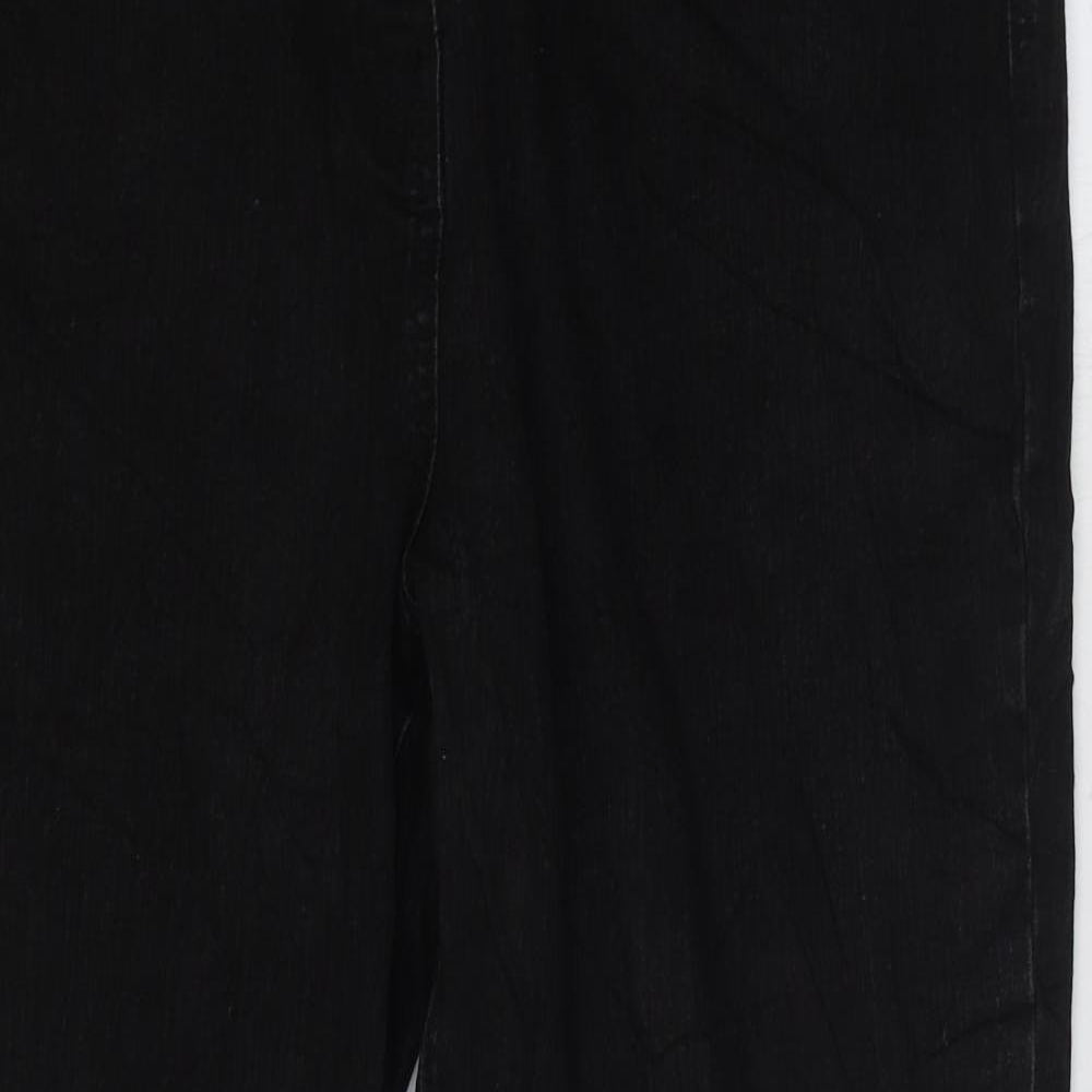 TU Womens Black Cotton Straight Jeans Size 22 L30 in Regular Zip