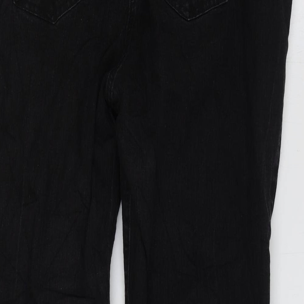 TU Womens Black Cotton Straight Jeans Size 22 L30 in Regular Zip