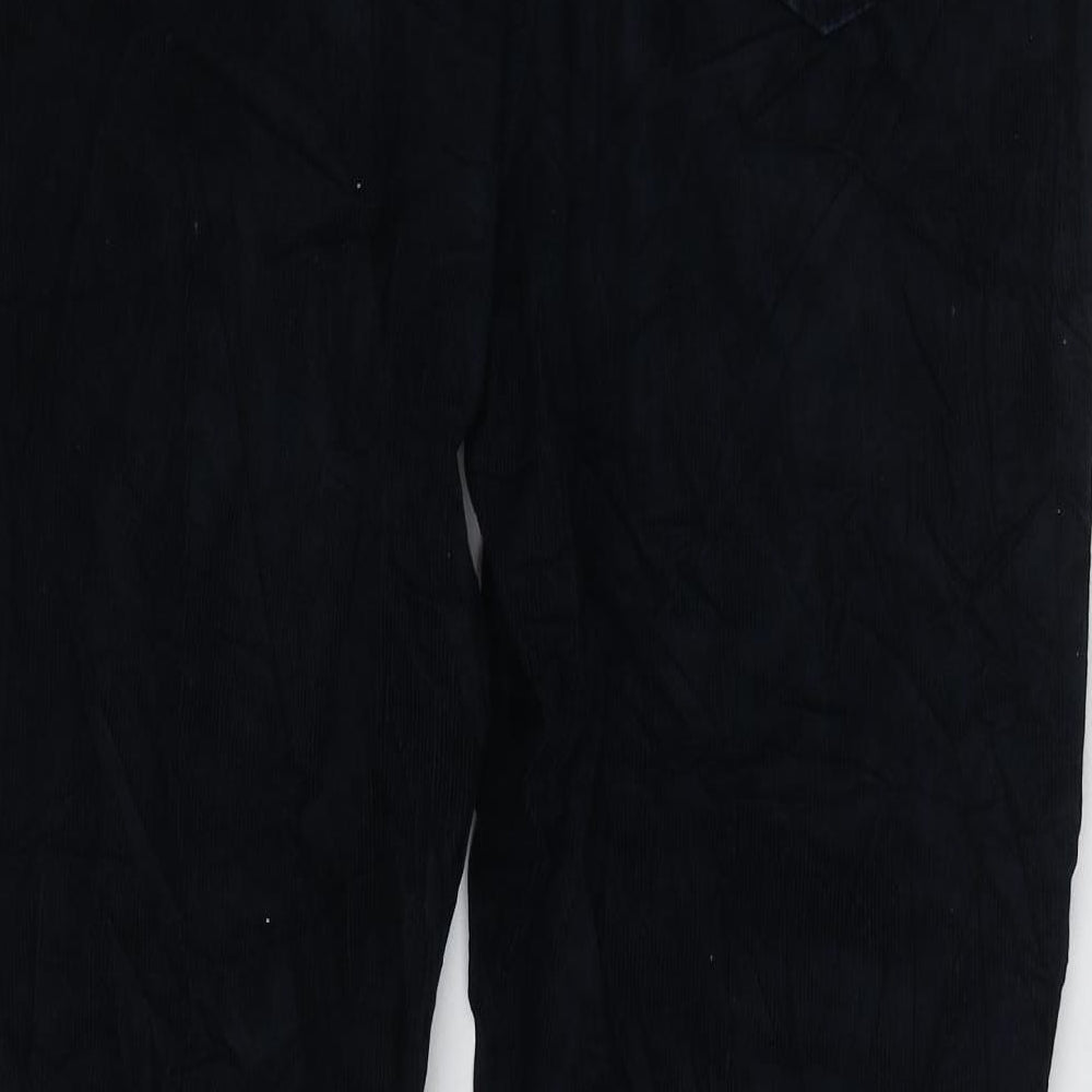 Marks and Spencer Womens Blue Cotton Trousers Size 16 L28 in Regular Zip