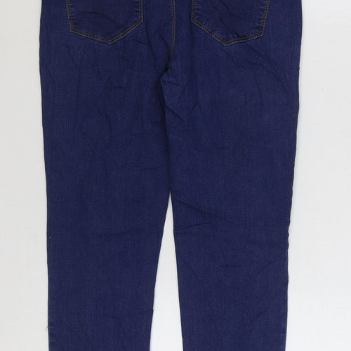 Dorothy Perkins Womens Blue Cotton Straight Jeans Size 8 L26 in Regular Zip