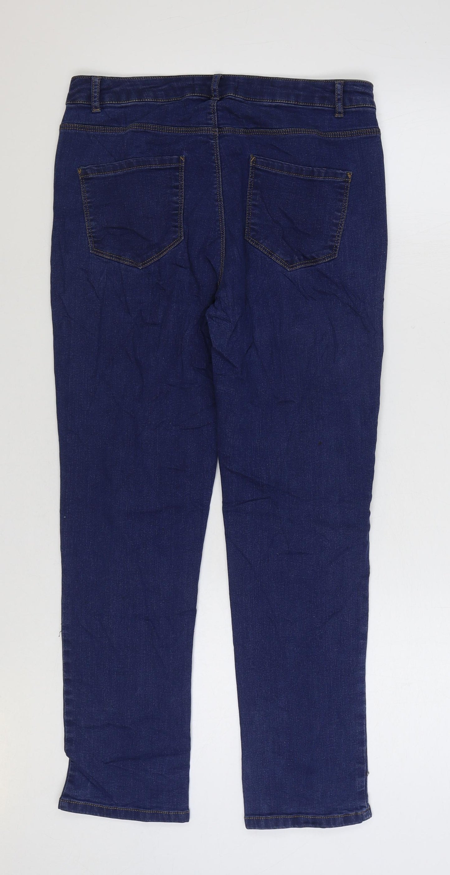 Dorothy Perkins Womens Blue Cotton Straight Jeans Size 8 L26 in Regular Zip