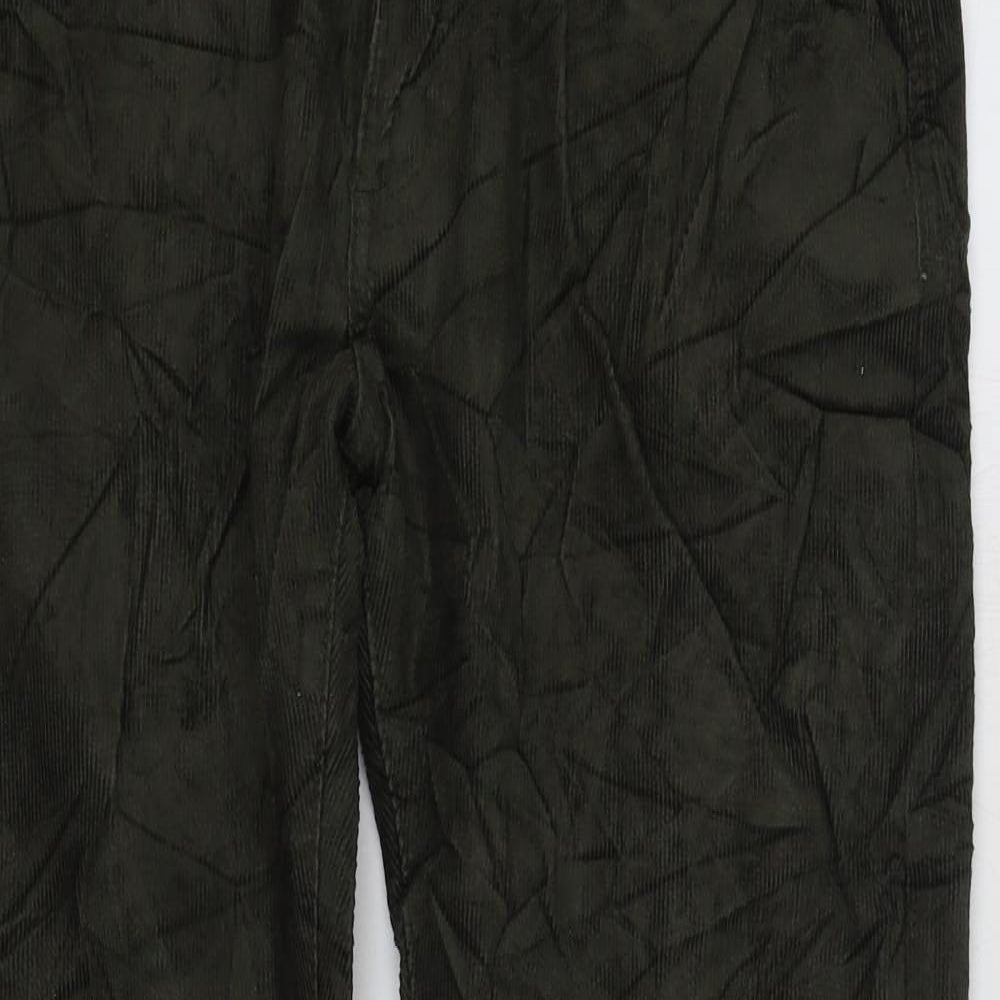 Marks and Spencer Mens Green Cotton Trousers Size 32 in L29 in Regular Zip