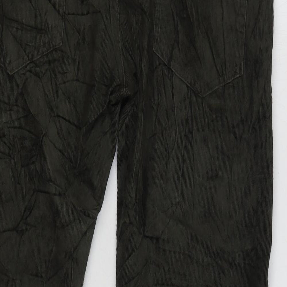Marks and Spencer Mens Green Cotton Trousers Size 32 in L29 in Regular Zip
