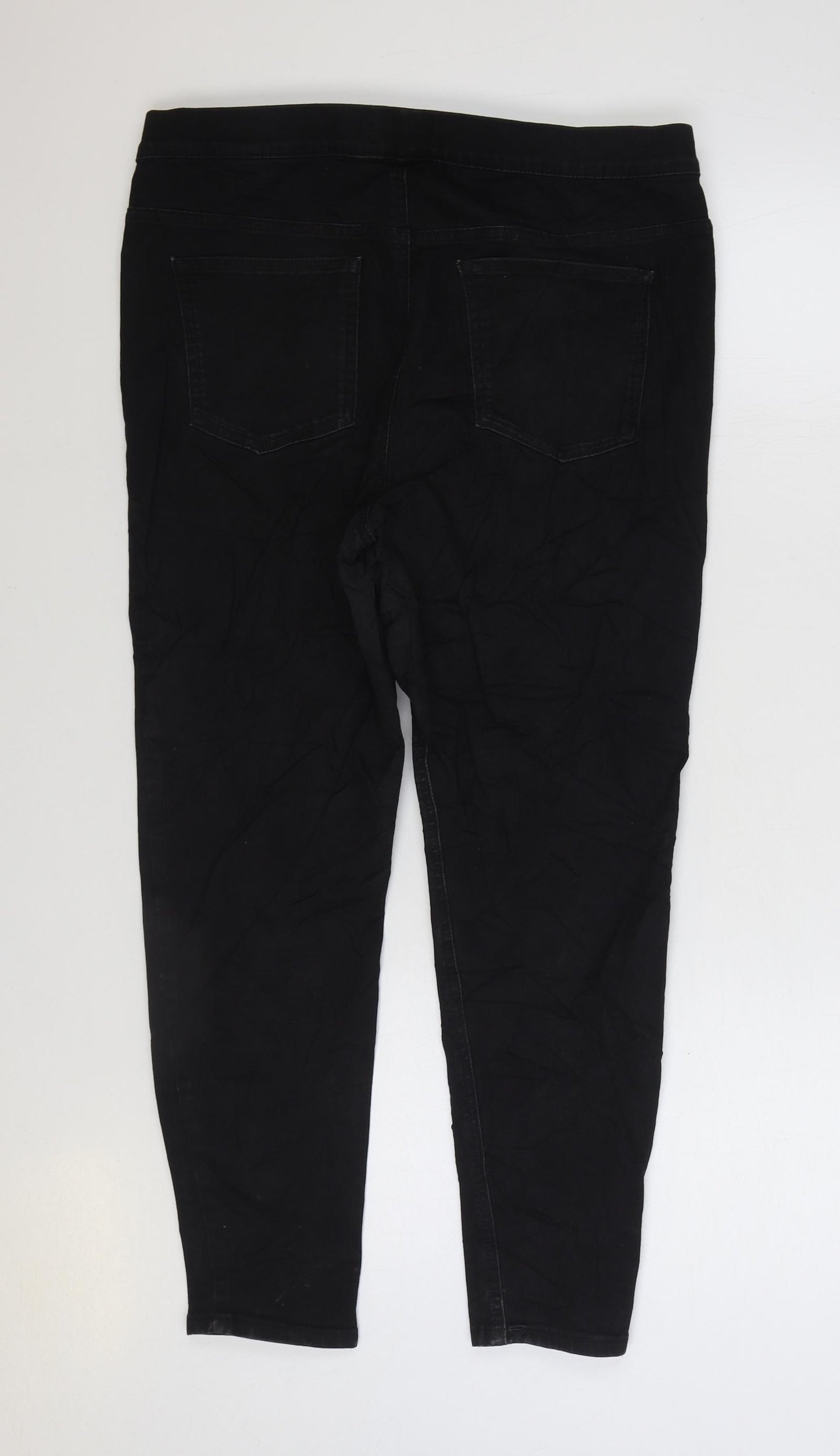 Marks and Spencer Womens Black Cotton Jegging Jeans Size 16 L25 in Regular Zip