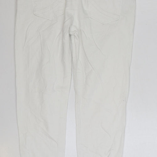 Heart & Soul Womens White Cotton Straight Jeans Size 12 L26 in Regular Zip