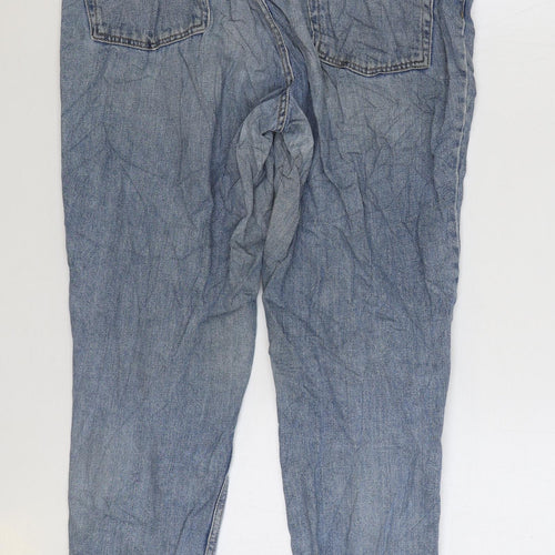 Topshop Womens Blue Cotton Mom Jeans Size 32 in L32 in Regular Zip