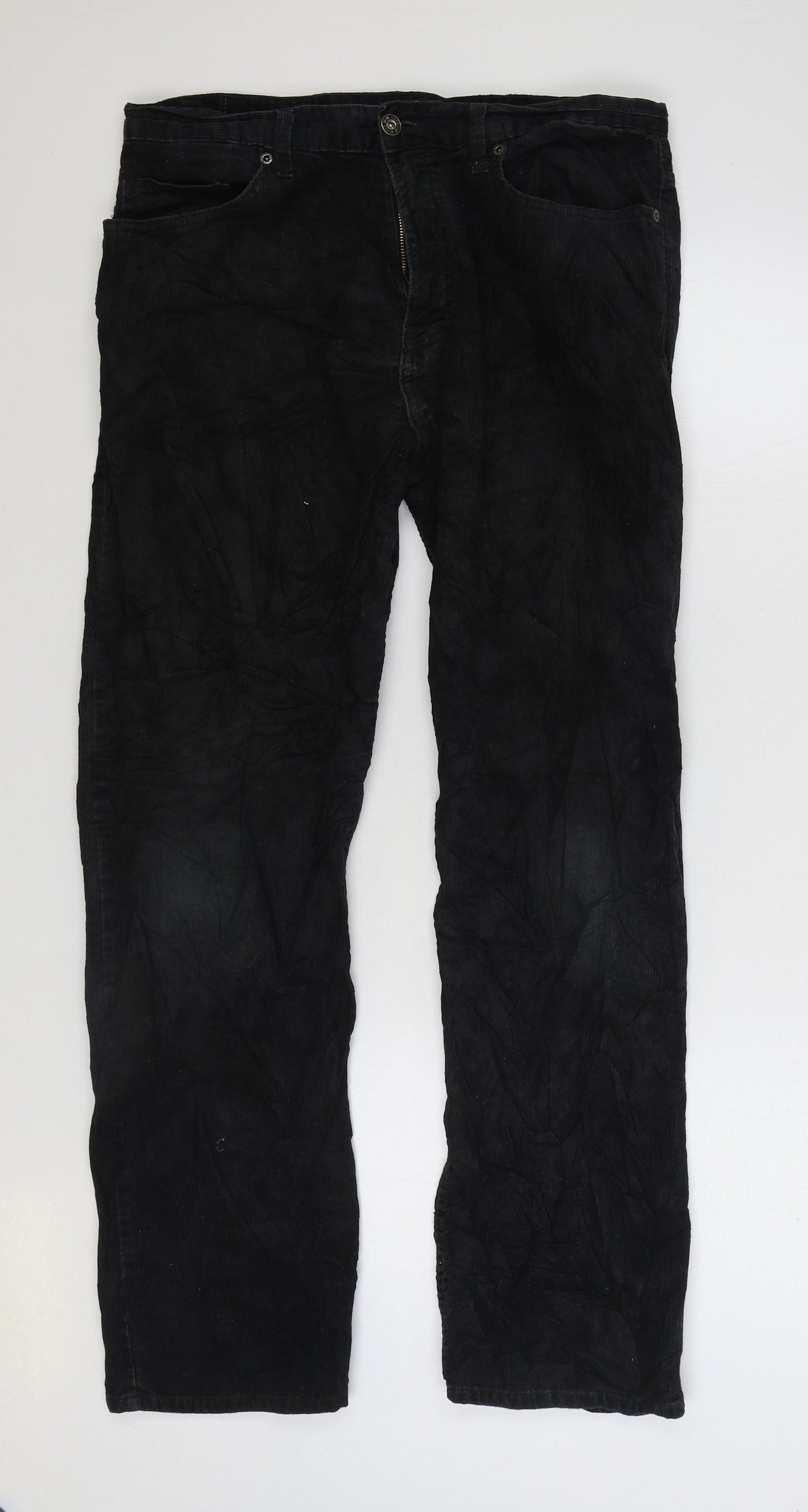 Blue Harbour Mens Black Cotton Straight Jeans Size 34 in L31 in Regular Zip